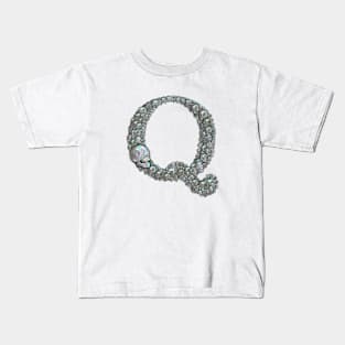 Skull Alphabet Q Kids T-Shirt